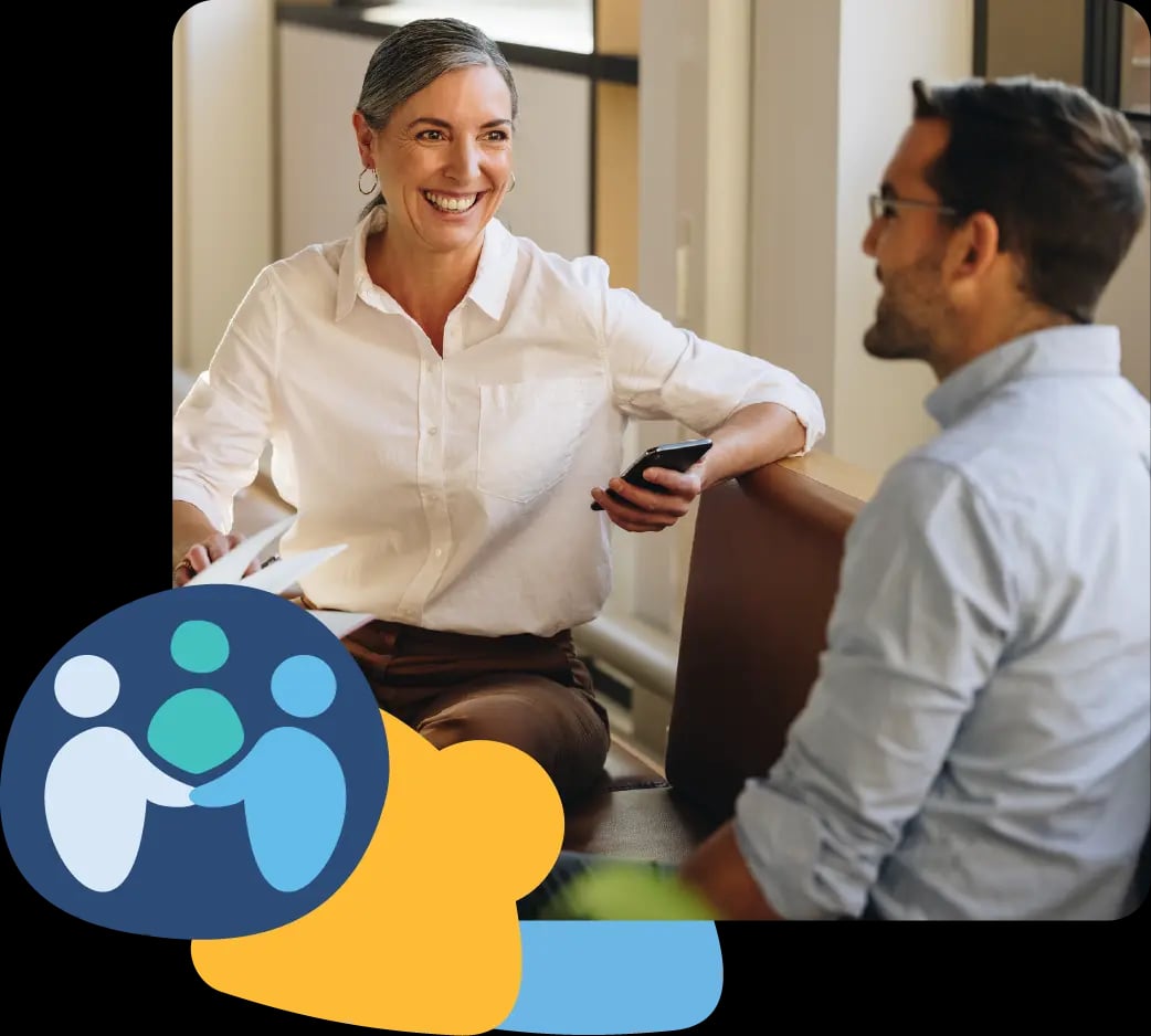 Couple smiling together