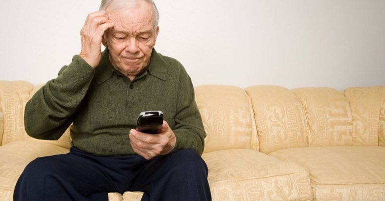 elderly man unsure what phone number to call for aged care